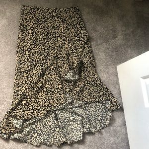 Nasty Gal leopard print high low midi skirt
